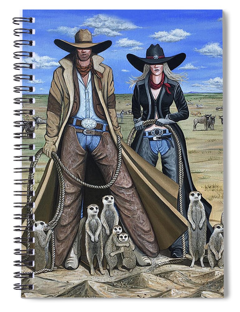 South Africa Spiral Notebook featuring the painting Animal Protection by Lance Headlee