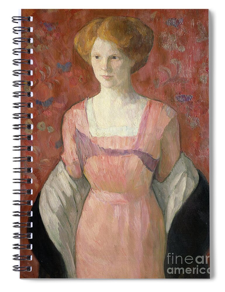 Erik Werenskiold Spiral Notebook featuring the painting Anna Rode by O Vaering