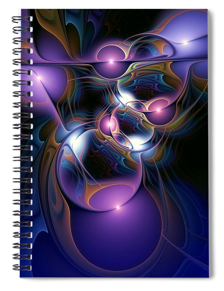 Abstract Spiral Notebook featuring the digital art Anointment by Casey Kotas