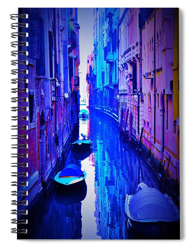 Venice Spiral Notebook featuring the photograph Another Particular Canal in Venice - Artistic Effects by Mark Mitchell