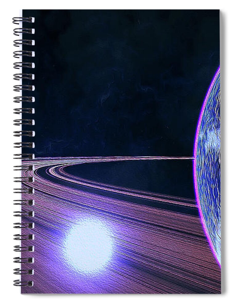 Deep Space Spiral Notebook featuring the painting Another Space, Another Earth by AM FineArtPrints