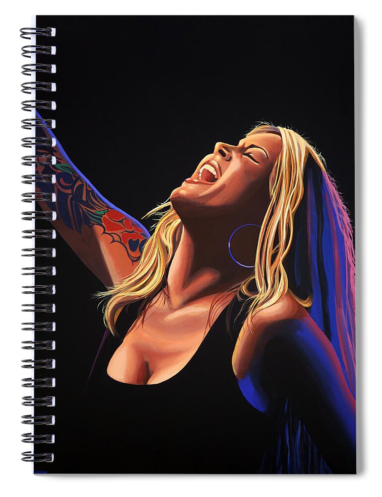 Anouk Spiral Notebook featuring the painting Anouk 2 by Paul Meijering