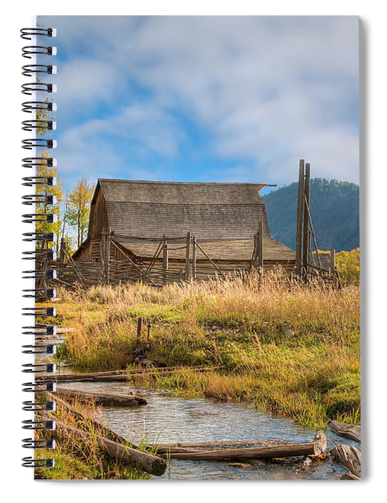 Mormon Row Barn Spiral Notebook featuring the photograph Antelope Flats Barn 0737 by Kristina Rinell
