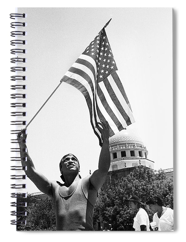 Anti Drug Rally Pima County Courthouse Tucson Arizona 1990 Spiral Notebook featuring the photograph Anti Drug rally Pima County Courthouse Tucson Arizona 1990 by David Lee Guss