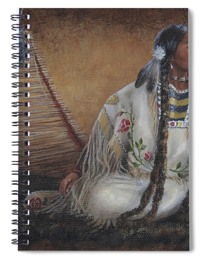 Native American Spiral Notebook featuring the painting Anticipation by Kim Lockman