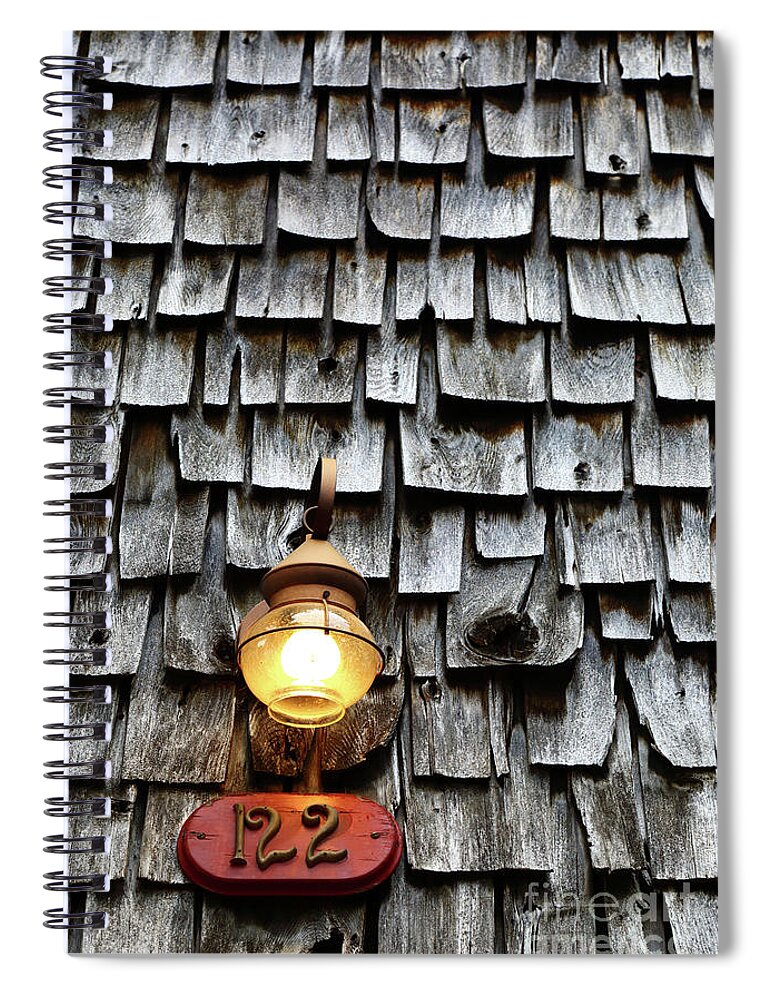Lamp Spiral Notebook featuring the photograph Antique Lamp and Wooden Tiles Frederick Maryland by James Brunker