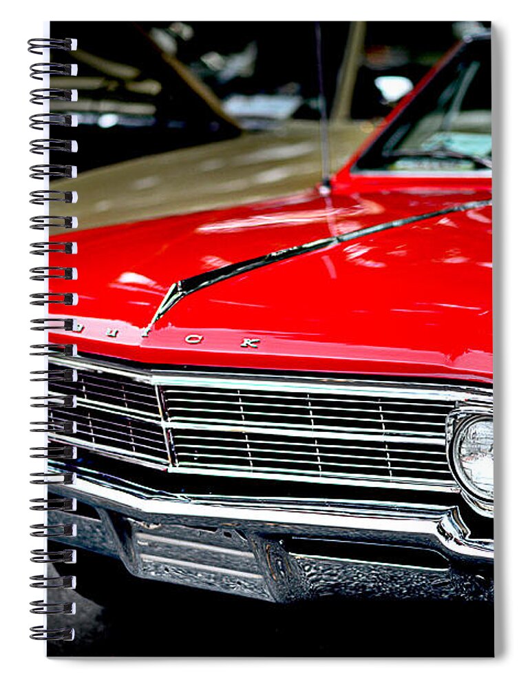 Car Spiral Notebook featuring the photograph Antique Red Buick by Lisa Lambert-Shank