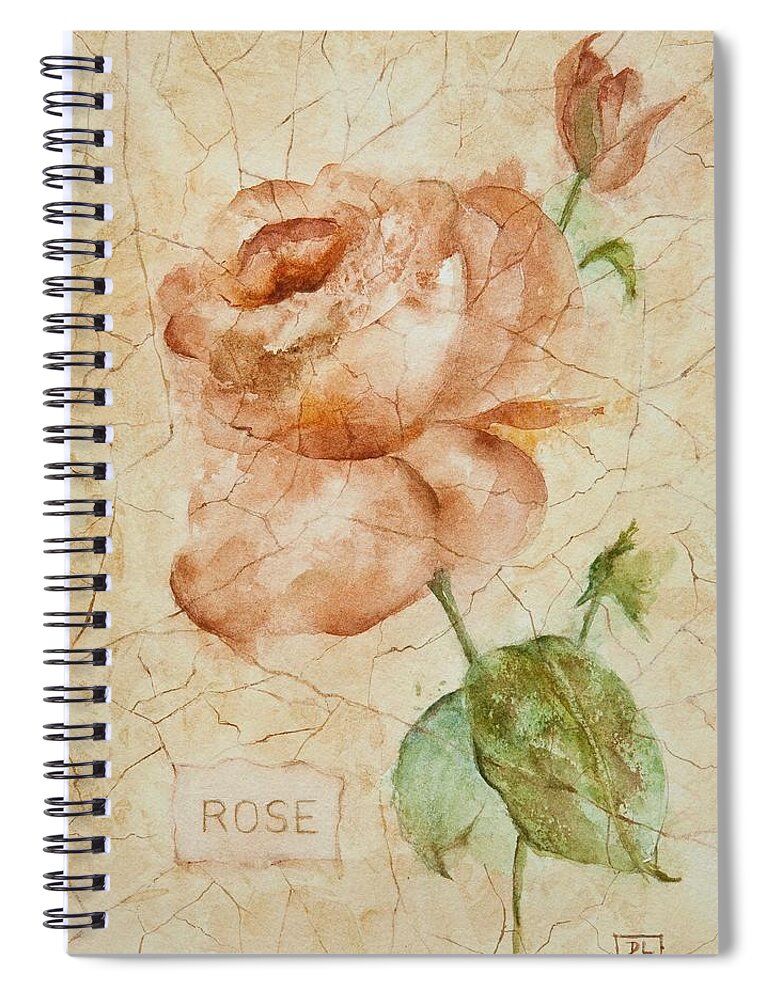 Rose Spiral Notebook featuring the painting Antique Rose by Debbie Lewis