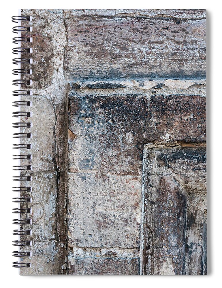 Brick Spiral Notebook featuring the photograph Antique stone wall detail by Elena Elisseeva