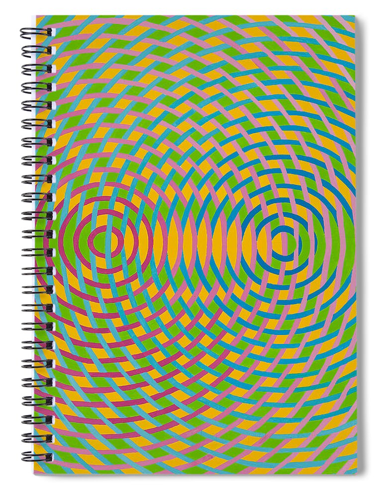 Abstract Spiral Notebook featuring the painting Anxiety by Janet Hansen