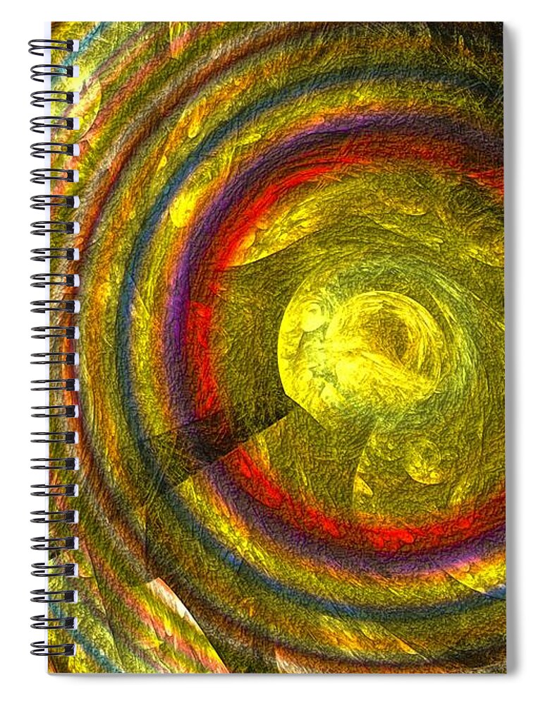 Fractal Spiral Notebook featuring the digital art Fractal art - Apollo by Sipo Liimatainen