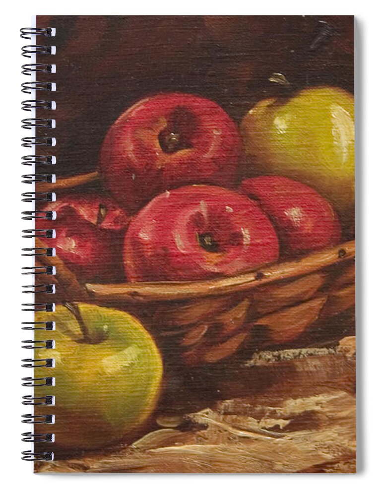 Apples Spiral Notebook featuring the painting Apples by Linda Eades Blackburn