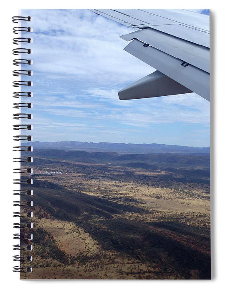 Airbourne Spiral Notebook featuring the photograph Flying into Alice Springs - Australia by Phil Banks