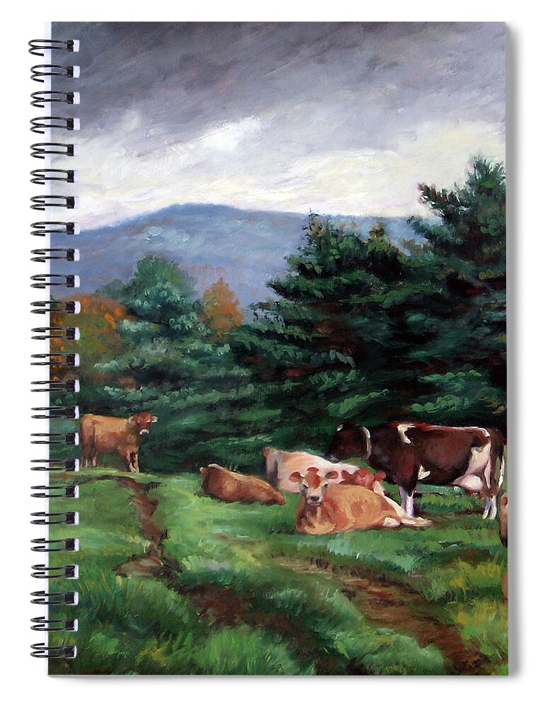 Storm Clouds Spiral Notebook featuring the painting Approaching Storm by Marie Witte