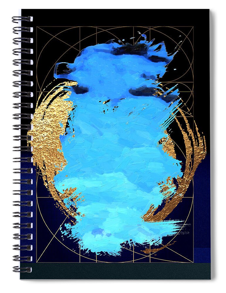 'aqua Gold' Collection By Serge Averbukh Spiral Notebook featuring the digital art Aqua Gold No. 1 by Serge Averbukh