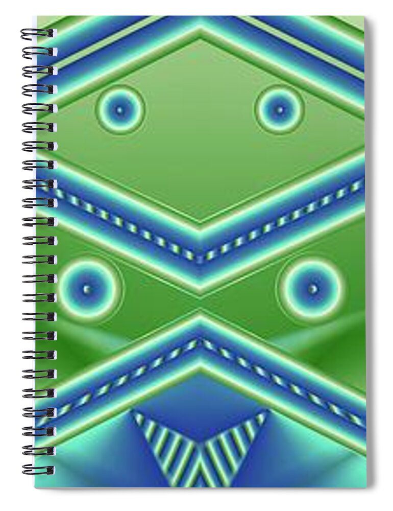 Aquamarine Spiral Notebook featuring the digital art Aquamarine by Ronald Bissett