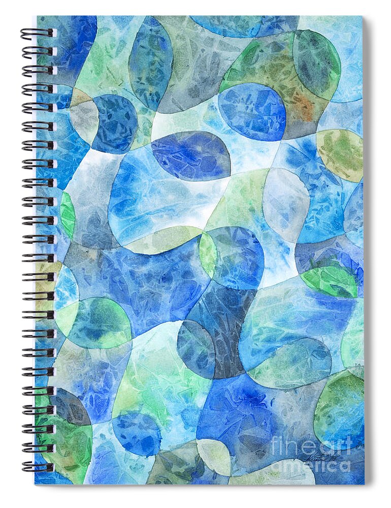 Artoffoxvox Spiral Notebook featuring the painting Aquatic Watercolor by Kristen Fox