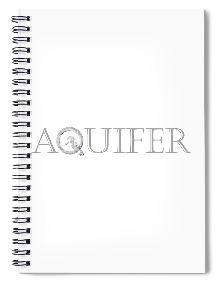 Logo Spiral Notebook featuring the drawing Aquifer Logo White by Eduard Meinema