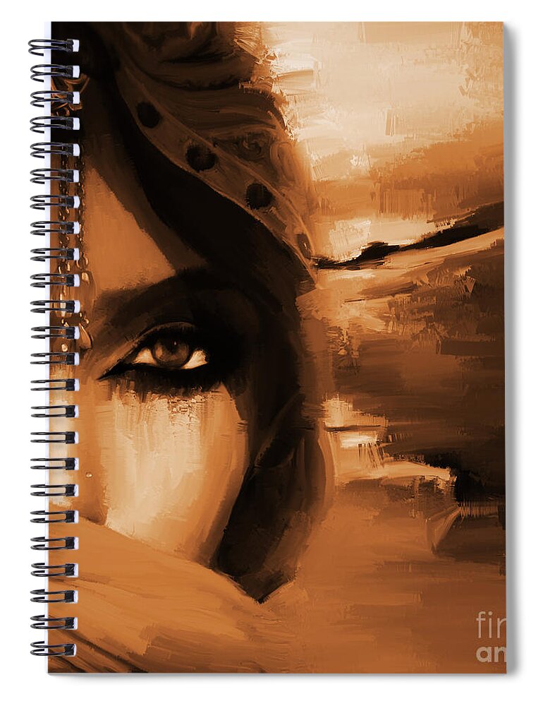 Female Spiral Notebook featuring the painting Arabian Eyes by Gull G