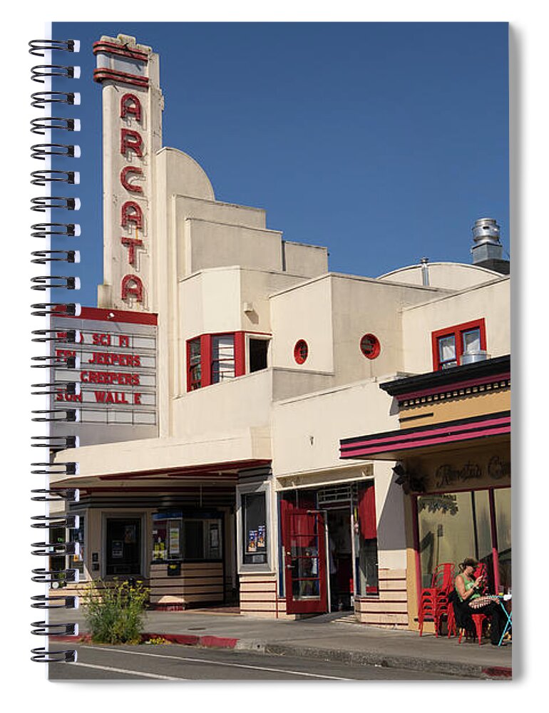 Wingsdomain Spiral Notebook featuring the photograph Arcata Theater Arcata California DSC5376 by Wingsdomain Art and Photography