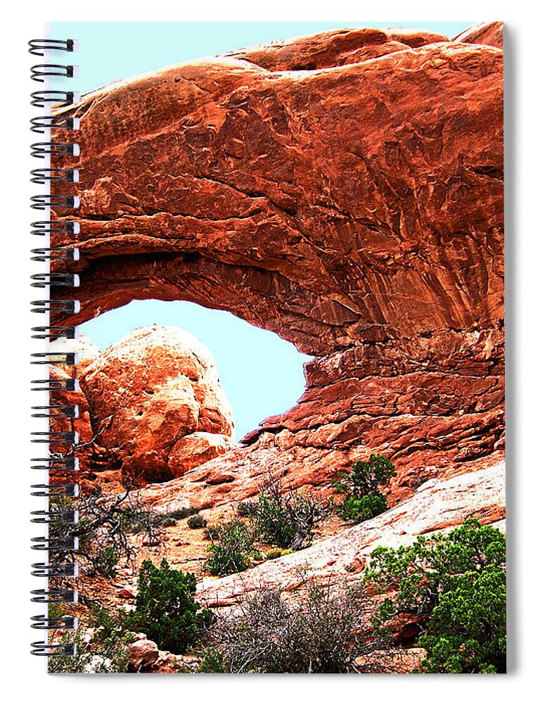 Moab Spiral Notebook featuring the digital art Arch Face by Gary Baird