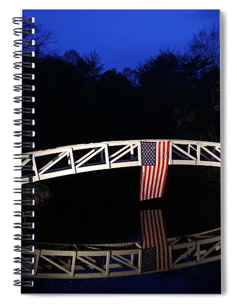 Somesville Spiral Notebook featuring the photograph Arched Bridge in Somesville Maine by Juergen Roth