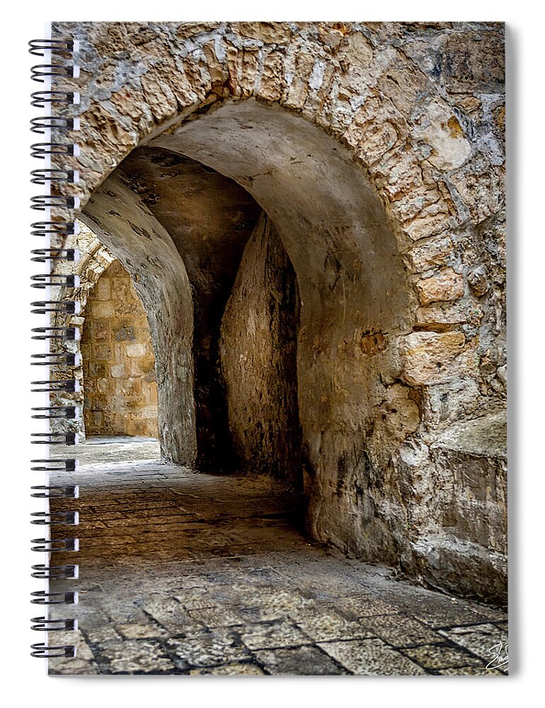Arched Walkway Spiral Notebook featuring the photograph Arched Walkway by Endre Balogh