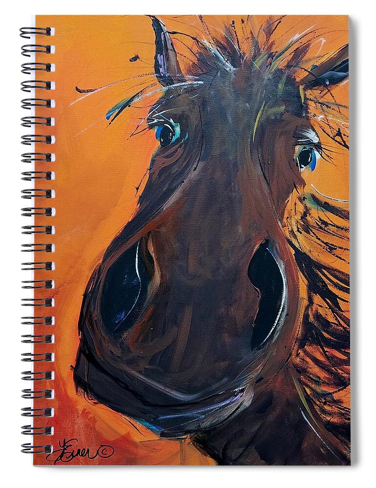 Horse Spiral Notebook featuring the painting Archie by Terri Einer