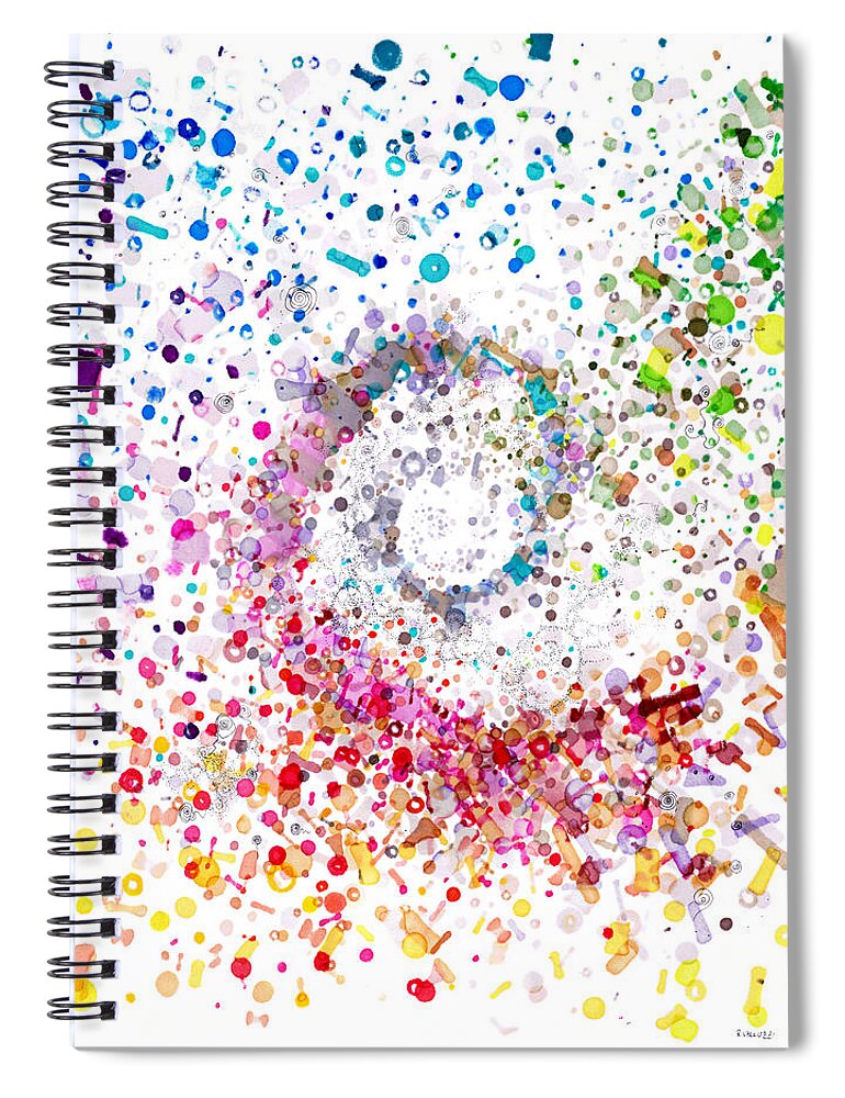 Spiral Spiral Notebook featuring the painting Archimedes Chiral by Regina Valluzzi