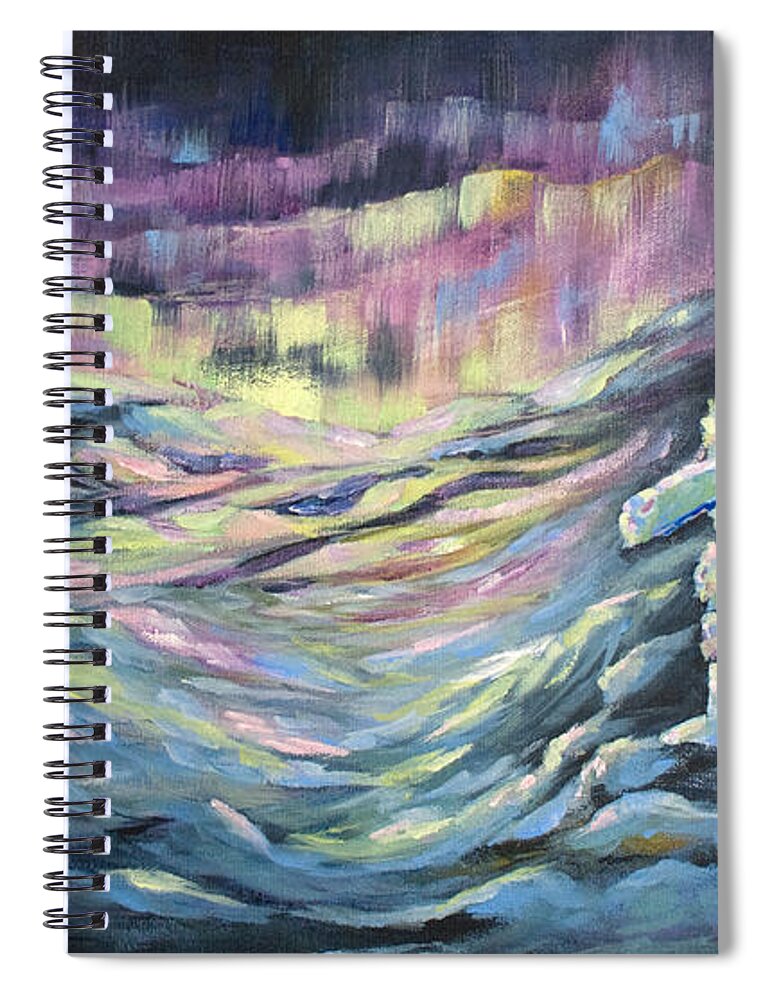 Artic Spiral Notebook featuring the painting Arctic Experience by Jo Smoley