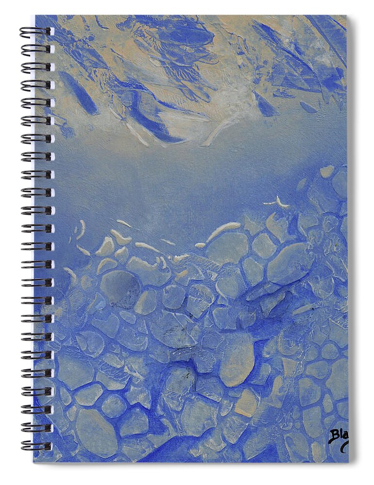 Blue Abstract Art Spiral Notebook featuring the painting Arctic Light by Donna Blackhall