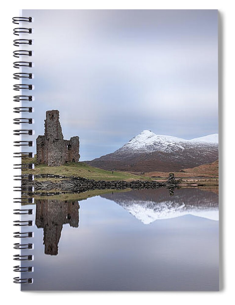 Ardvreck Spiral Notebook featuring the photograph Ardvreck Castle Reflection by Grant Glendinning