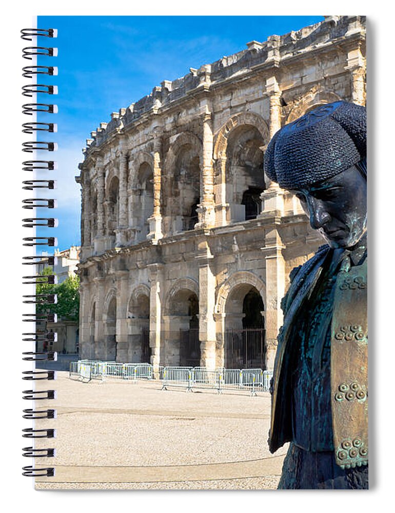 Bull Fighter Spiral Notebook featuring the photograph Arenes de Nimes Bullfighter by Scott Carruthers
