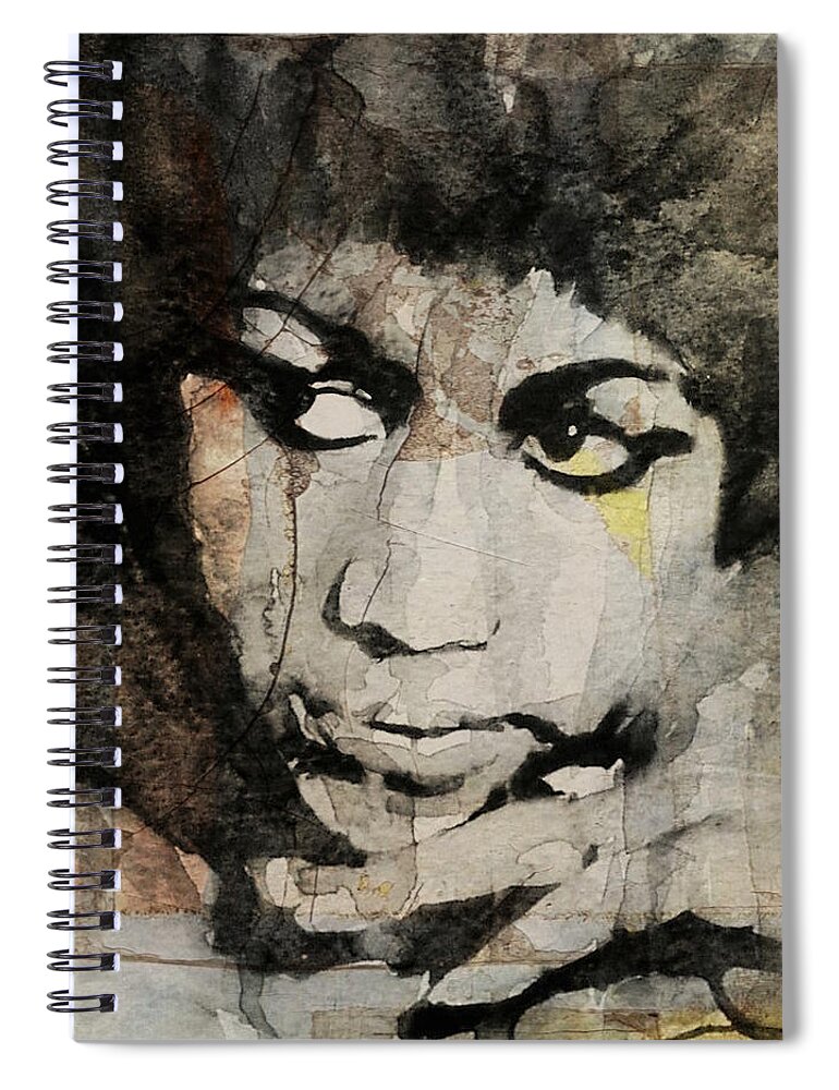 Aretha Franklin Spiral Notebook featuring the painting Aretha Franklin - Don't Play That Song For Me by Paul Lovering