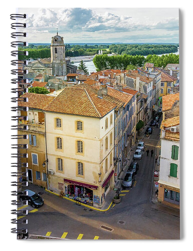 Liesl Walsh Spiral Notebook featuring the photograph Arial View of Arles, France by Liesl Walsh