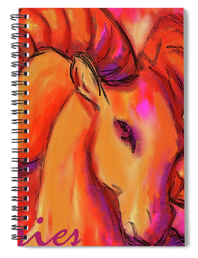 Aries Spiral Notebook featuring the painting Aries by Tony Franza