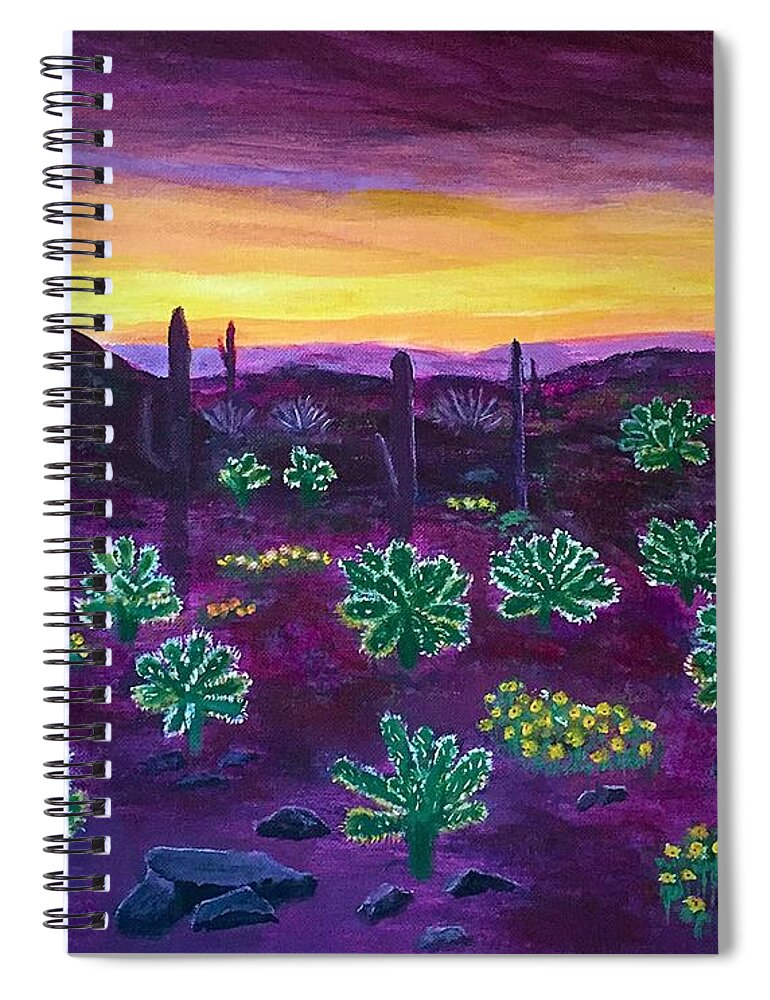 Phoenix Spiral Notebook featuring the painting Arizona Landscape by Anne Sands