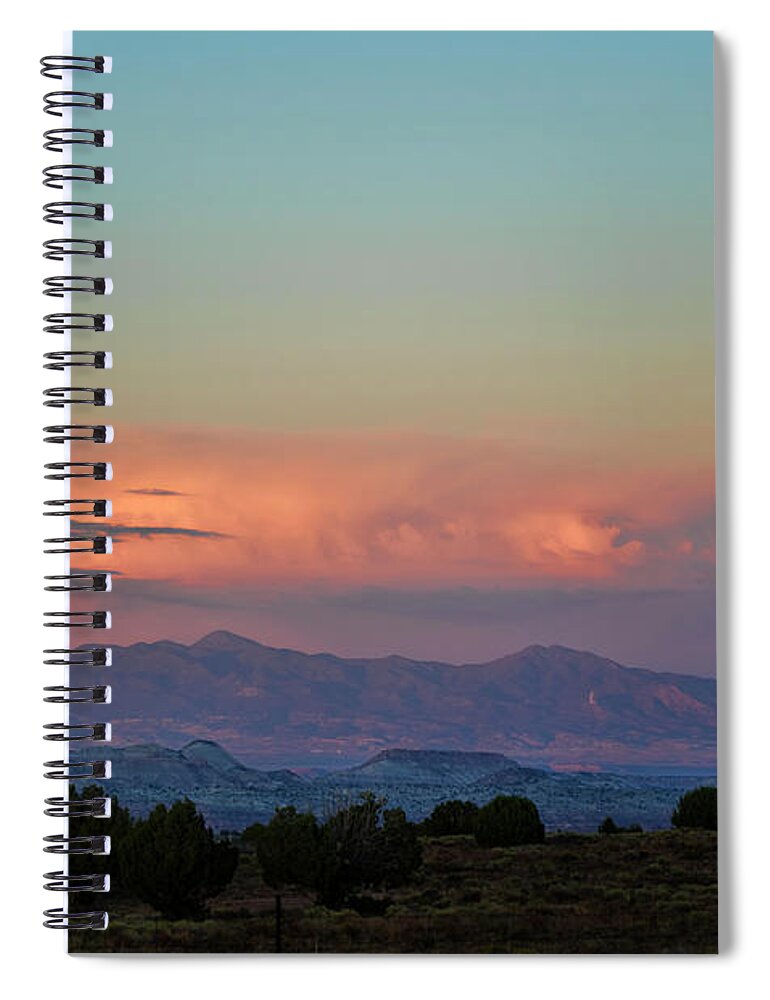 Arizona Spiral Notebook featuring the photograph Arizona Landscape at Sunset by David Gordon