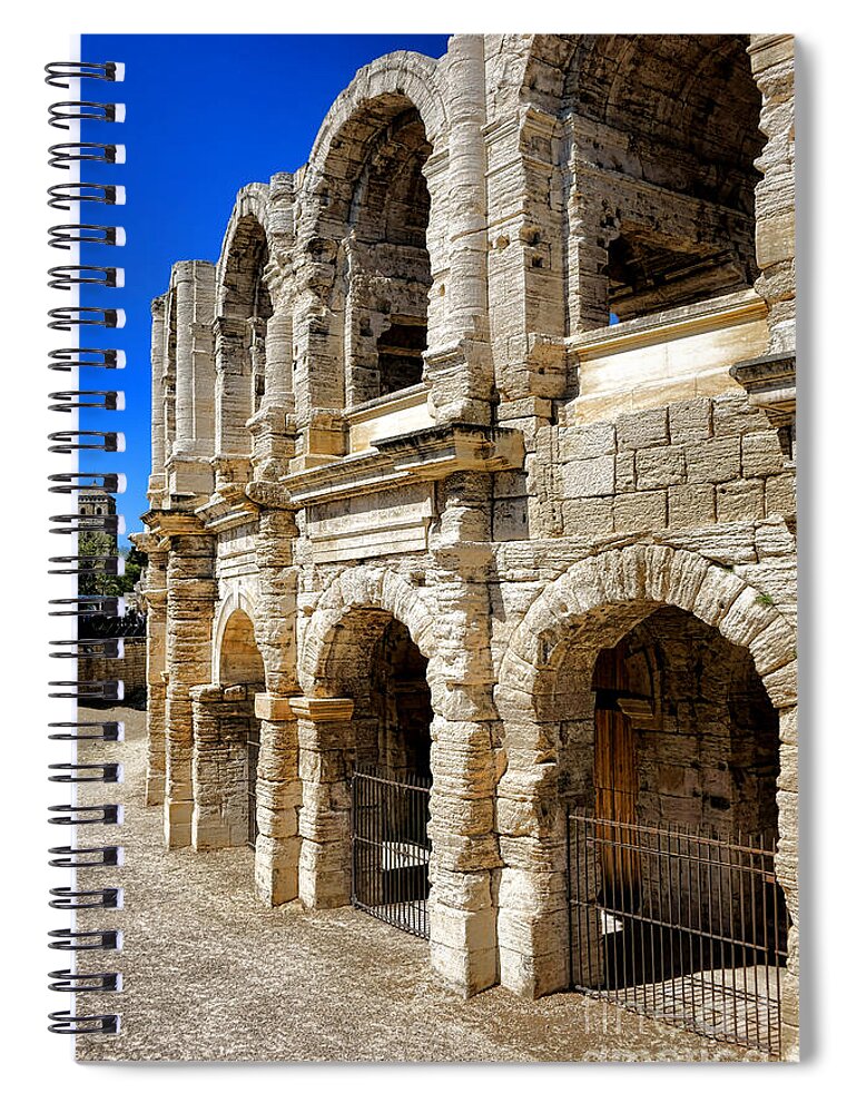 Arles Spiral Notebook featuring the photograph Arles Roman Amphitheater by Olivier Le Queinec