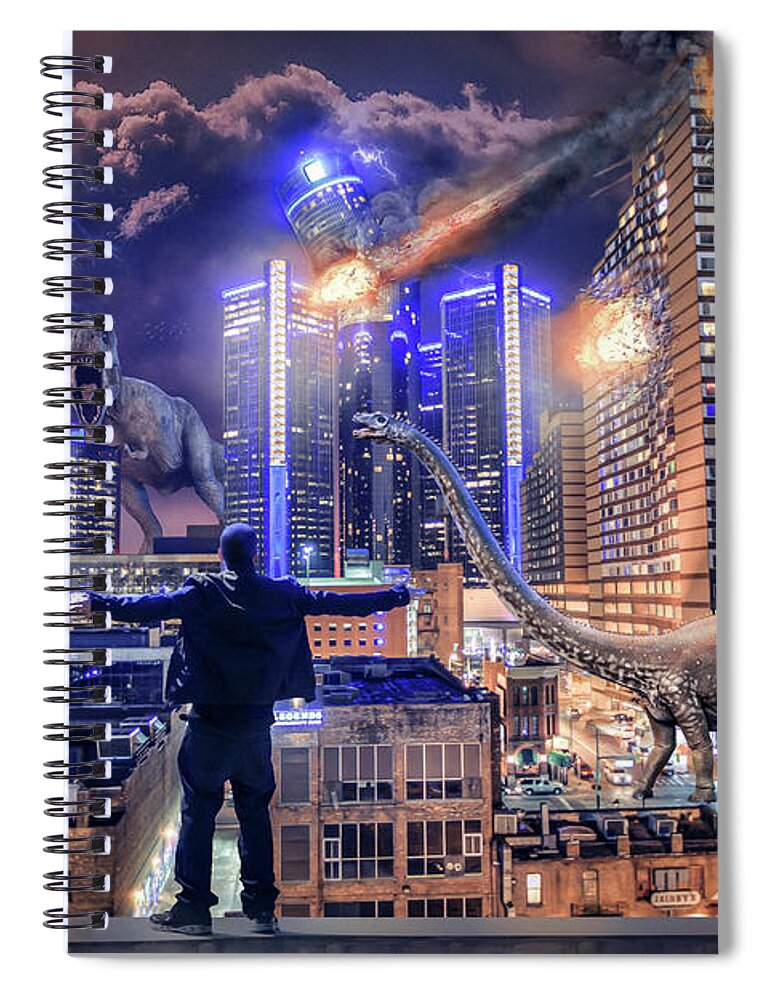Dj Just Nick Spiral Notebook featuring the photograph Armageddon Detroit by Nicholas Grunas