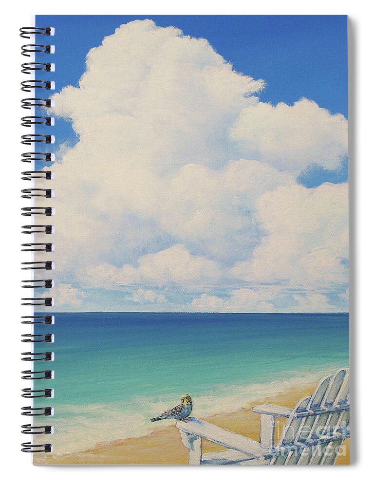 Adirondack Chair Spiral Notebook featuring the painting Armrest by Elisabeth Sullivan