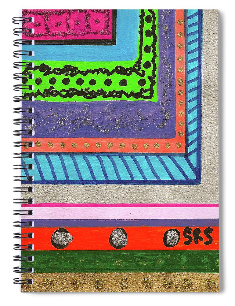 Original Art Spiral Notebook featuring the drawing Around Another Corner by Susan Schanerman