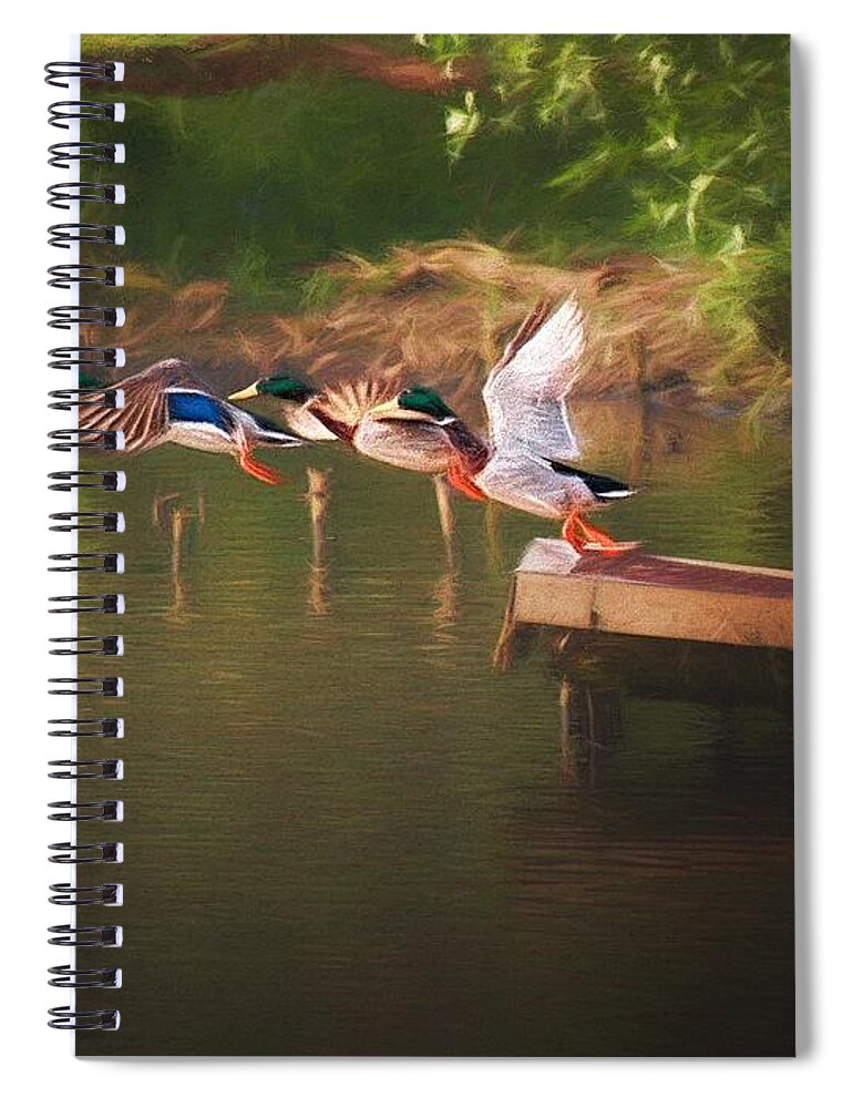 Duck Spiral Notebook featuring the photograph Around the river by Jaroslav Buna