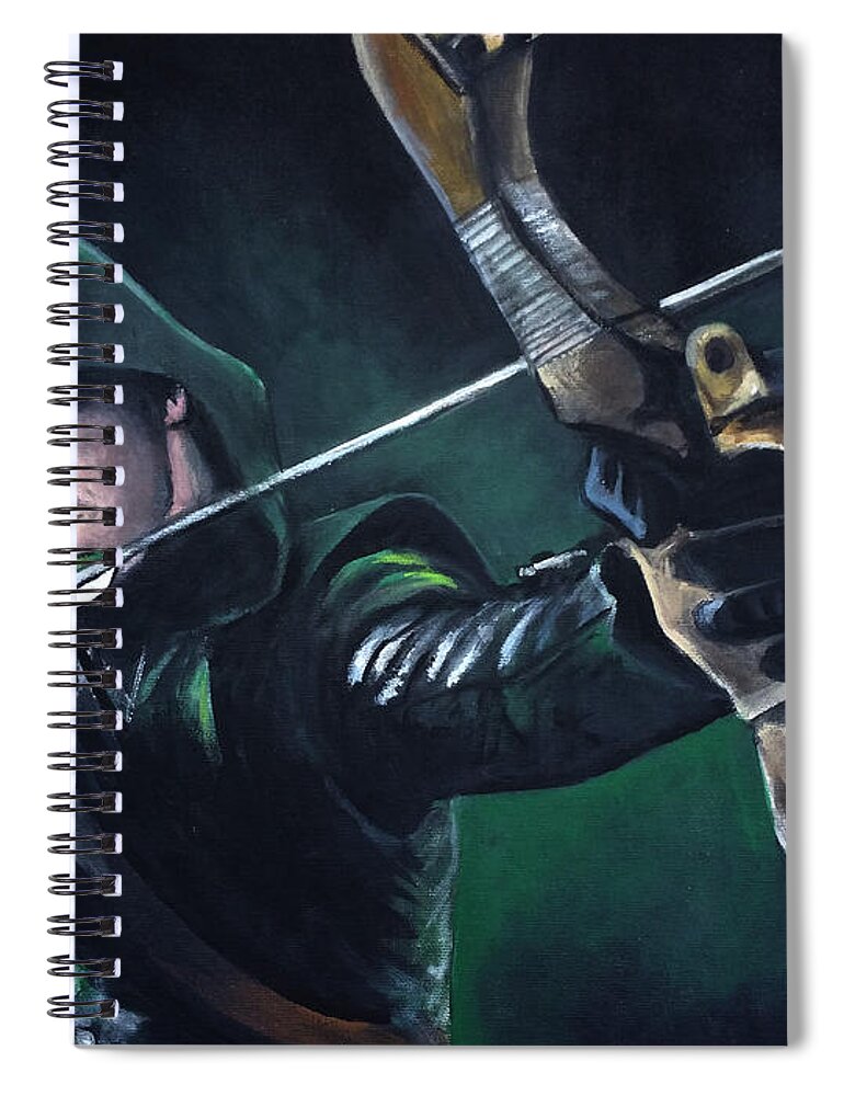 Arrow Spiral Notebook featuring the painting Arrow by Tom Carlton