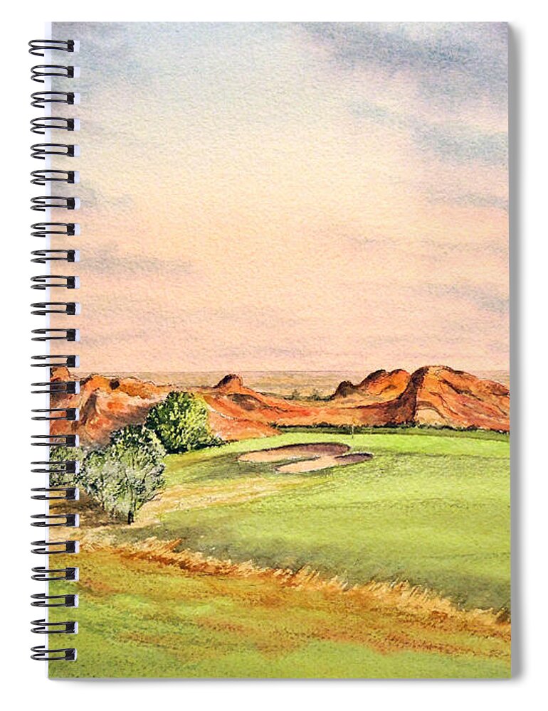 Arrowhead Golf Course Painting Spiral Notebook featuring the painting Arrowhead Golf Course Colorado Hole 3 by Bill Holkham
