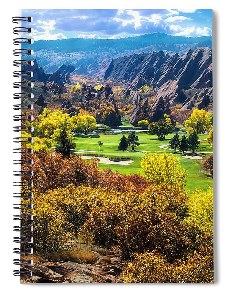 Arrowhead Spiral Notebook featuring the photograph The Arrowhead Golf Club in Roxborough Park, Colorado by O Lena