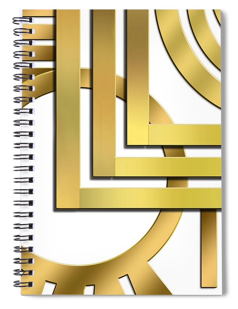 Art Deco 19 Transparent Spiral Notebook featuring the digital art Art Deco 19 Transparent by Chuck Staley