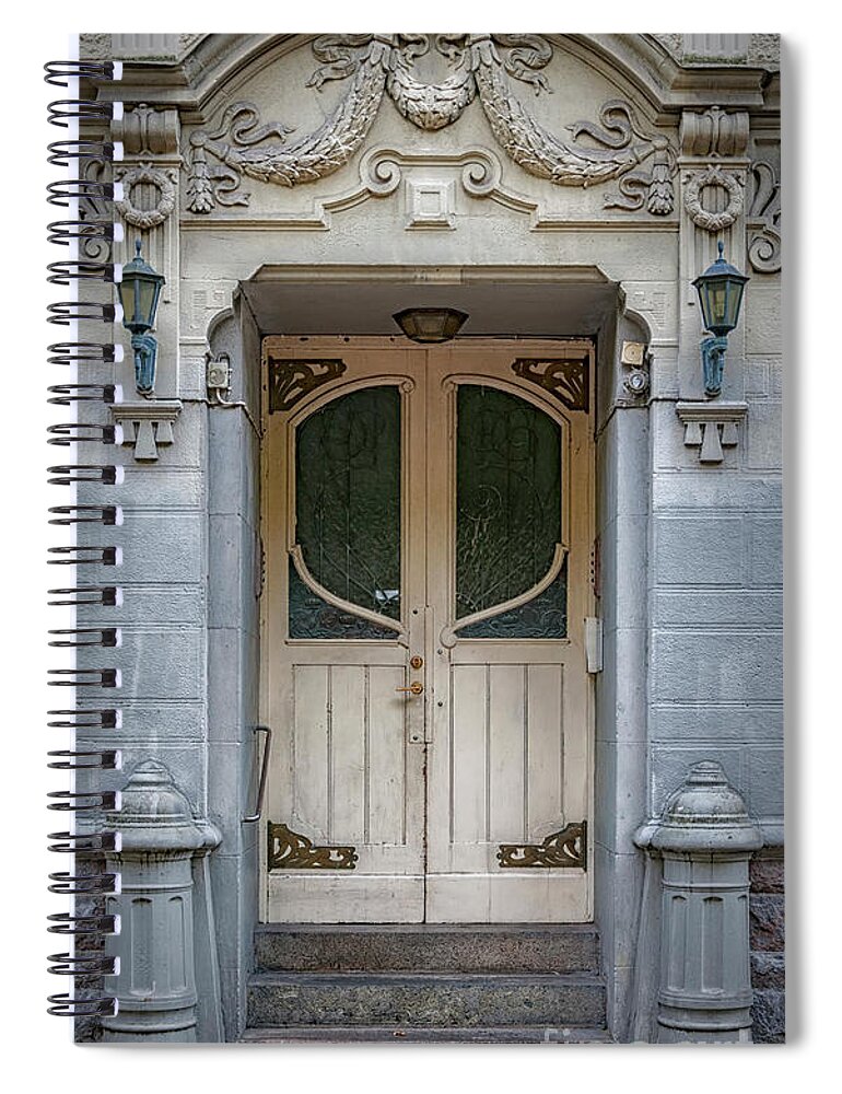 Deco Spiral Notebook featuring the photograph Art Deco Door by Antony McAulay