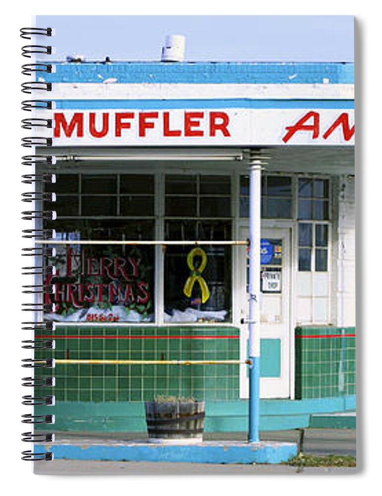 Filling Station Spiral Notebook featuring the photograph Art Deco Filling Station 1 by Marilyn Hunt