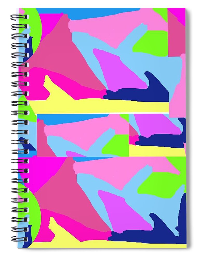 Watercolors Spiral Notebook featuring the digital art Art Fiesta by Joan Ellen Gandy